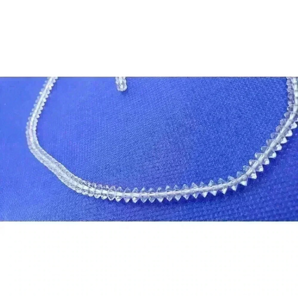 Vintage Clear Crystal Diamond Cut Choker Earrings Art Deco Wedding - Picture 5 of 10